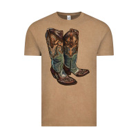 Vintage Coffee cowgirl boots Vintage Tee - RanaPortraitStore