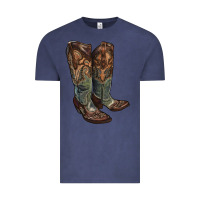 Vintage Denim cowgirl boots Vintage Tee - RanaPortraitStore