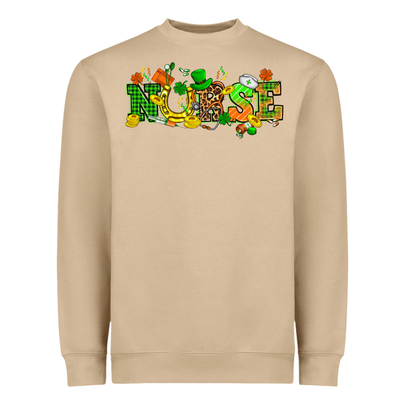 St. Patricks Day Nurse Heavyweight Sweatshirt by HowdyJamesFarm | Teevron