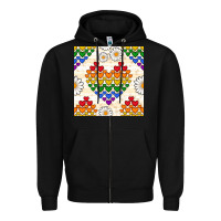 Black Pride lgbtq hearts and daisy seamless pattern Zipper Hoodie - BundleAndBundleShop