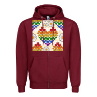 Burgundy Pride lgbtq hearts and daisy seamless pattern Zipper Hoodie - BundleAndBundleShop