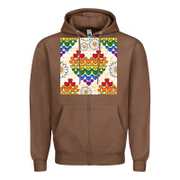 Chestnut Pride lgbtq hearts and daisy seamless pattern Zipper Hoodie - BundleAndBundleShop