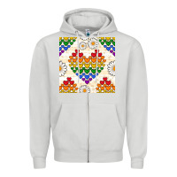 Dove Grey Pride lgbtq hearts and daisy seamless pattern Zipper Hoodie - BundleAndBundleShop