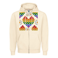 Sandshell Pride lgbtq hearts and daisy seamless pattern Zipper Hoodie - BundleAndBundleShop