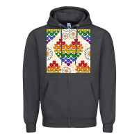 Smoke Pride lgbtq hearts and daisy seamless pattern Zipper Hoodie - BundleAndBundleShop