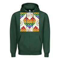 Sports Green Pride lgbtq hearts and daisy seamless pattern Zipper Hoodie - BundleAndBundleShop
