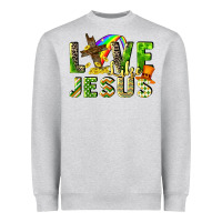 Heather Grey Love like Jesus Heavyweight Sweatshirt - CowGirlArtShop
