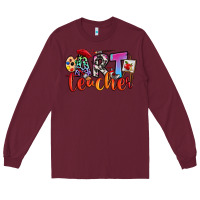 Burgundy art teacher Long Sleeve Tee - RanaPortraitStore