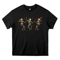 Black dancing skeleton christmas Heavy Core Tee - MaliasSmallBusiness