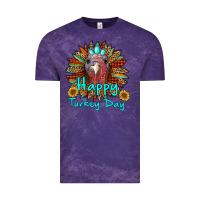 Cloud Purple happy turkey day sunflower Vintage Tee - RanaPortraitStore