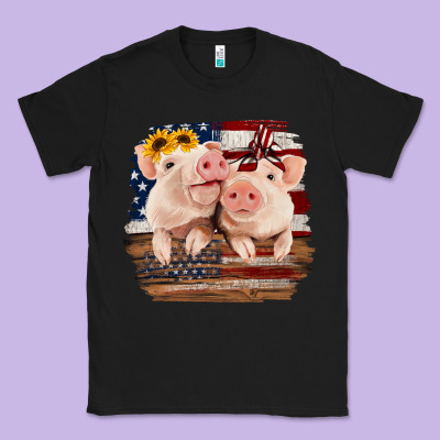 Cute Couple American Pigs Classic Tee Designed By Bettercallsaul