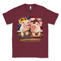 Burgundy Cute Couple American Pigs Classic Tee - Bettercallsaul