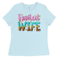 Baby Blue spoiled wife Ladies Tee - NancyCooperArtShop