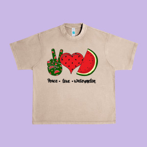 Peace Love Watermelon Urban Heavy Tee Designed By Bettercallsaul