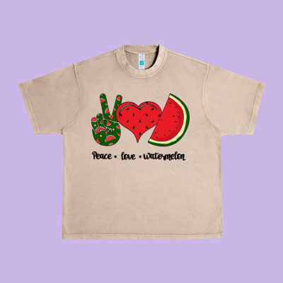 Peace Love Watermelon Urban Heavy Tee Designed By Bettercallsaul