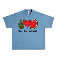 Pebble Blue Peace Love Watermelon Urban Heavy Tee - Bettercallsaul