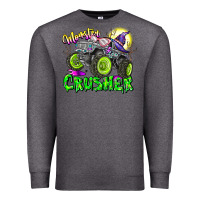 Charcoal Heather Monster Crusher Premium Sweatshirt - CowhideDigitalArt