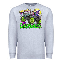 Heather Grey Monster Crusher Premium Sweatshirt - CowhideDigitalArt