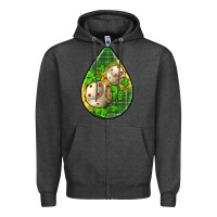 Charcoal Heather st.patrick's teardrop earrings Zipper Hoodie - FaDigitalArtStudio