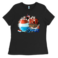 Black Red White  Booze With Cowhide Background Ladies Tee - Jasminsmagicworld