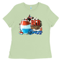 Matcha Red White  Booze With Cowhide Background Ladies Tee - Jasminsmagicworld