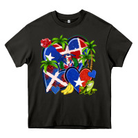 Asphalt puerto rico with dominican republic hearts Heavy Core Tee - NancyCooperArtShop