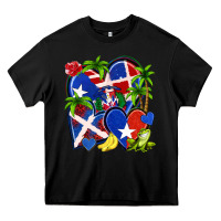 Black puerto rico with dominican republic hearts Heavy Core Tee - NancyCooperArtShop