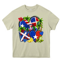 Mossy puerto rico with dominican republic hearts Heavy Core Tee - NancyCooperArtShop