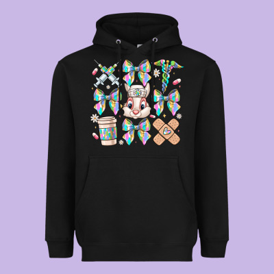 Easter Bow Heavyweight Hoodie Designed By Cowhidedigitalart