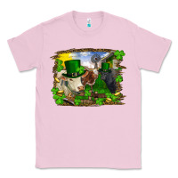 Bubblegum Pink St patrick's day cows Classic Tee - RanaPortraitStore