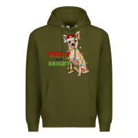 Army Green merry and bright chihuahua Premium Hoodie - RanaPortraitStore