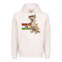 Pale Pink merry and bright chihuahua Premium Hoodie - RanaPortraitStore