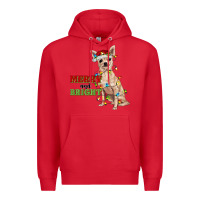 Red merry and bright chihuahua Premium Hoodie - RanaPortraitStore
