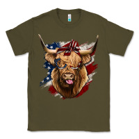 Army Green American Highland Cow Classic Tee - Bettercallsaul