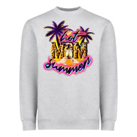 Heather Grey Hot mom summer mother' say Heavyweight Sweatshirt - HowdyJamesFarm