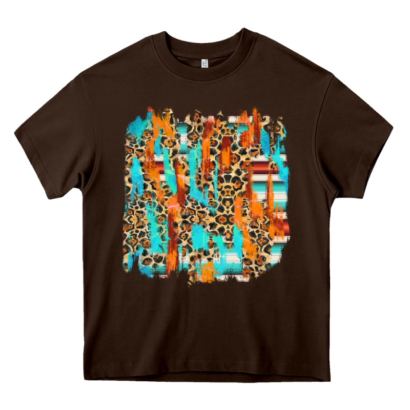 Serape With Leopard Pattern Heavy Core Tee by NancyCooperArtShop | Teevron