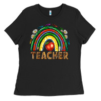 Black rainbow teacher Ladies Tee - NancyCooperArtShop