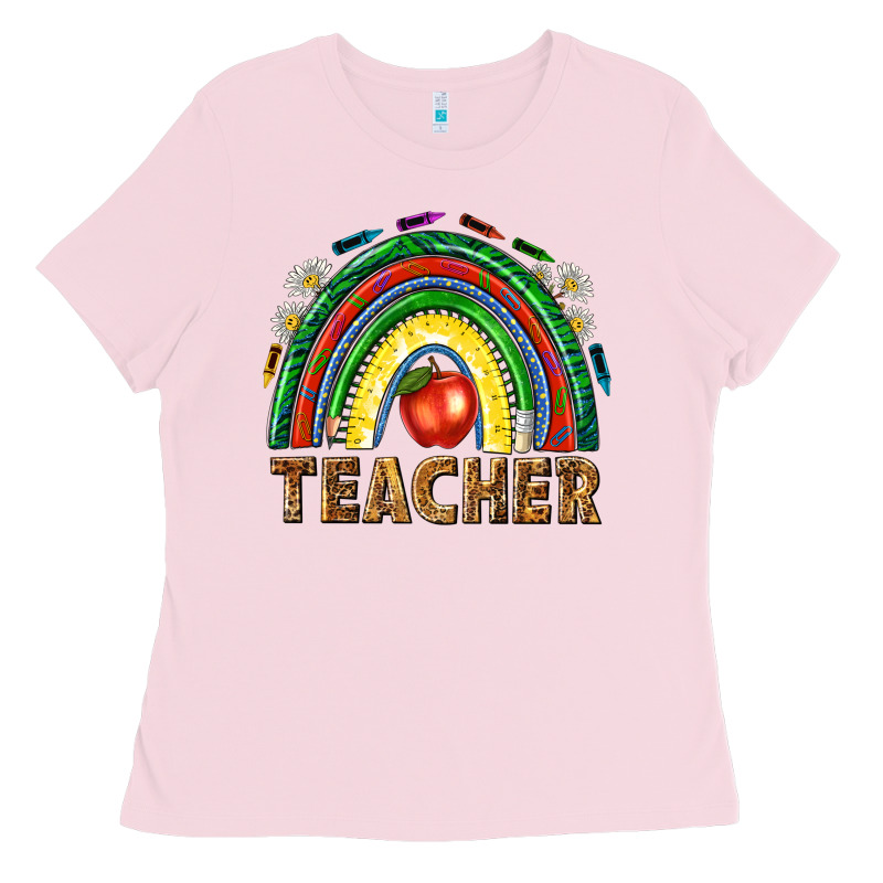 Rainbow Teacher Ladies Tee by NancyCooperArtShop | Teevron