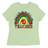 Matcha rainbow teacher Ladies Tee - NancyCooperArtShop
