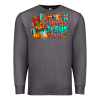 Charcoal Heather Pumpkin pie Jesus Christ Premium Sweatshirt - CowhideDigitalArt