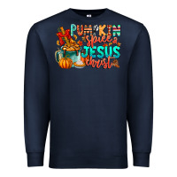Navy Pumpkin pie Jesus Christ Premium Sweatshirt - CowhideDigitalArt