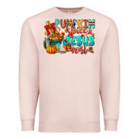 Pale Pink Pumpkin pie Jesus Christ Premium Sweatshirt - CowhideDigitalArt
