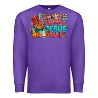 Purple Pumpkin pie Jesus Christ Premium Sweatshirt - CowhideDigitalArt