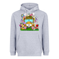 Heather Grey Easter School Bus Heavyweight Hoodie - CowhideDigitalArt