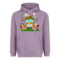 Lavender Easter School Bus Heavyweight Hoodie - CowhideDigitalArt