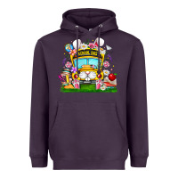 Plum Easter School Bus Heavyweight Hoodie - CowhideDigitalArt