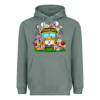 Sage Easter School Bus Heavyweight Hoodie - CowhideDigitalArt