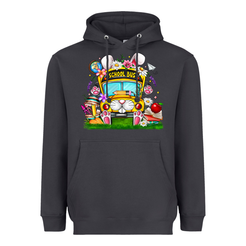 Easter School Bus Heavyweight Hoodie by CowhideDigitalArt | Teevron