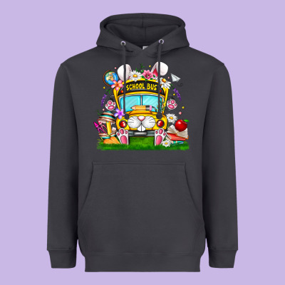 Easter School Bus Heavyweight Hoodie Designed By Cowhidedigitalart