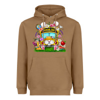 Toasted Coconut Easter School Bus Heavyweight Hoodie - CowhideDigitalArt